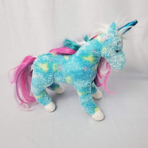 Douglas Cuddle Toy Sapphire Princess Unicorn Plush 769 Stuffed Blue Rainbow Mane - Picture 3 of 11